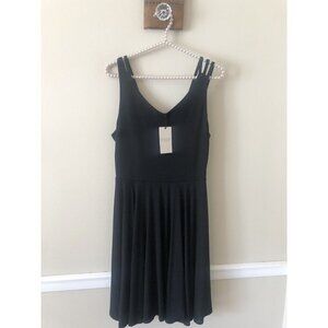 NWT Coercion Womens Size M Black Fit Flare Dress Sleeveless Strappy